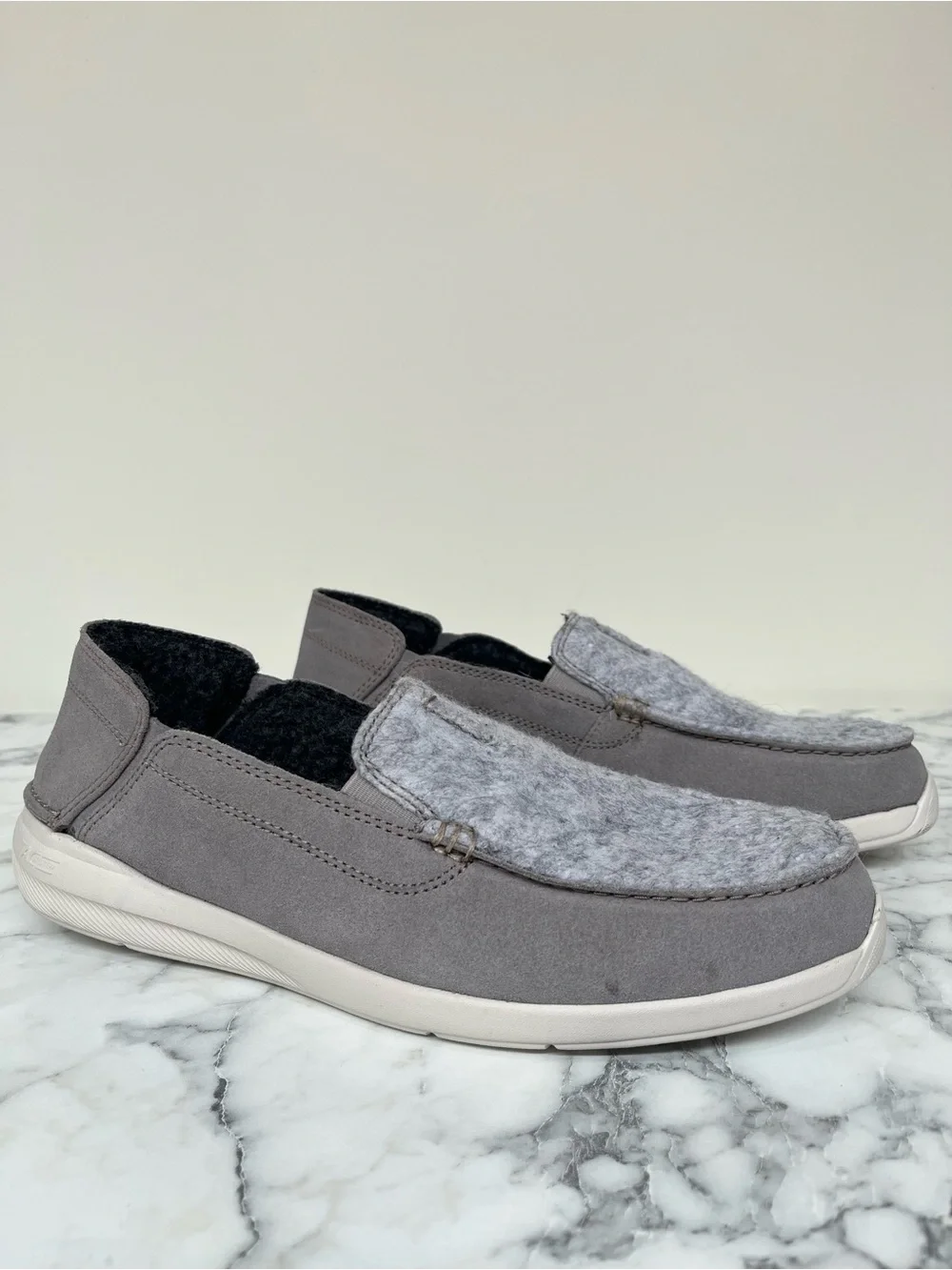 Clarks Men's Gorwin Step Grey Suede Loafers Slip On Shoes 26168646 Size 9.5
